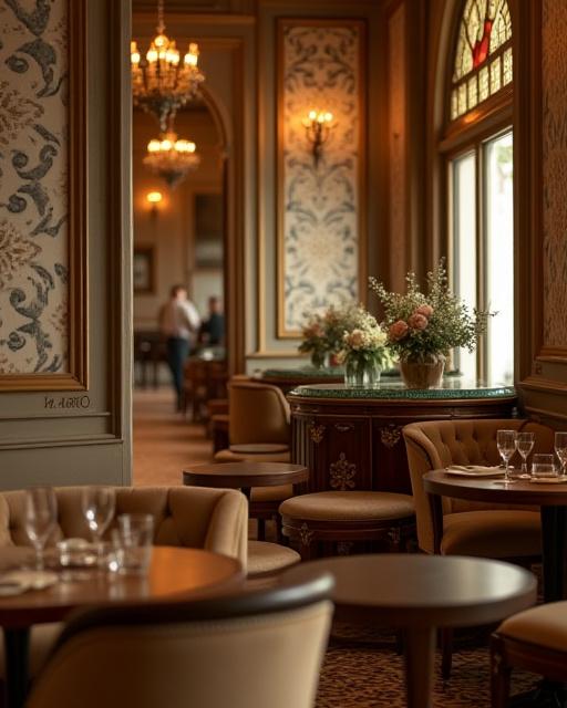 Detailaufnahme des eleganten Interieurs mit byzantinisch inspirierten Mustern.